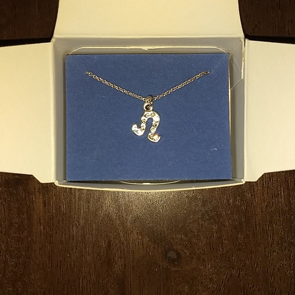 Rhinestone Zodiac Necklace. Leo.